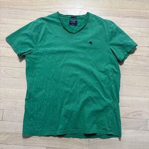 Vintage Abercrombie & Fitch Green V-Neck Moose Tee L Men's
